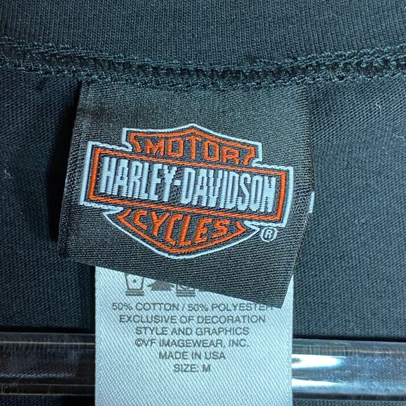 Harley-Davidson Women Medium Tee TShirt Glitter Black Chevron Sleeves El Paso TX - Picture 7 of 8